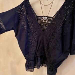 Lace Crochet Stargazer Top Size Medium
